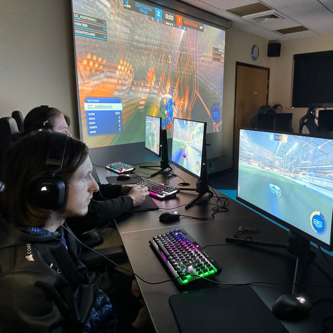 Esports students in action
