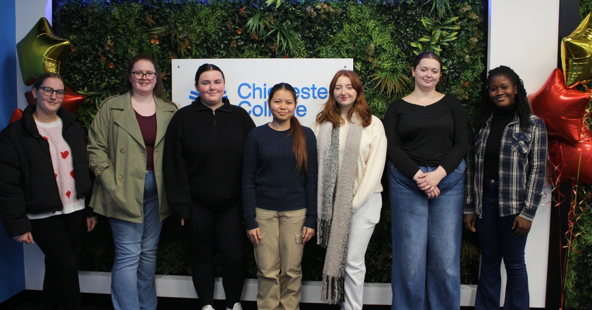 Our first cohort of Chichester College’s Nurse Cadets celebrating passing their course