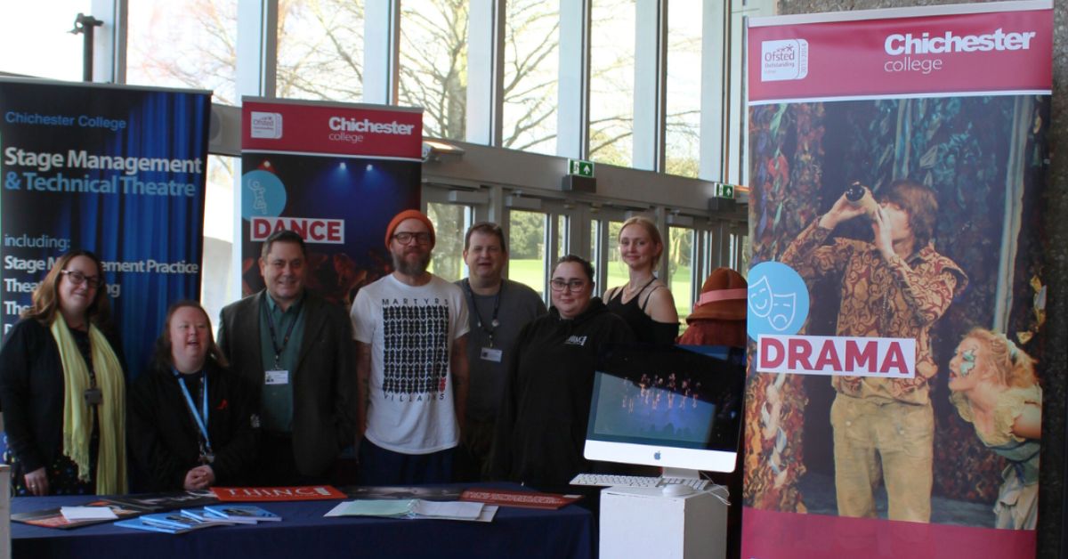 Some of our lecturers stood with Andy Green and Vicki Illingworth behind our stall