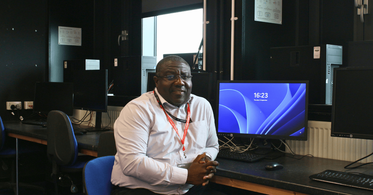 A picture of Greg at his desk